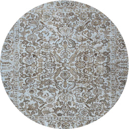 Square Machine Washable Traditional Army Brown Rug, wshtr4476