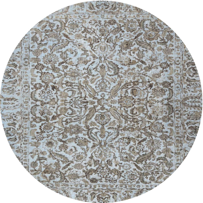 Square Machine Washable Traditional Army Brown Rug, wshtr4476