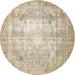 Round Traditional Brown Persian Rug, tr4478