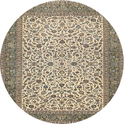 Square Machine Washable Traditional Brown Rug, wshtr447