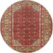 Round Traditional Light Copper Gold Persian Rug, tr4483