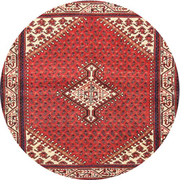 Square Machine Washable Traditional Sunrise Orange Rug, wshtr4485