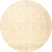 Round Traditional Khaki Gold Persian Rug, tr4487