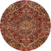 Round Traditional Red Persian Rug, tr4493