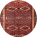 Round Traditional Gold Brown Persian Rug, tr4495