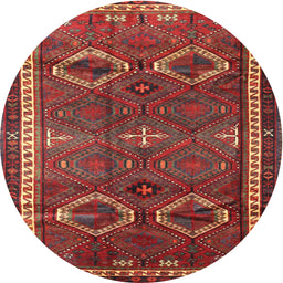 Square Machine Washable Traditional Gold Brown Rug, wshtr4495
