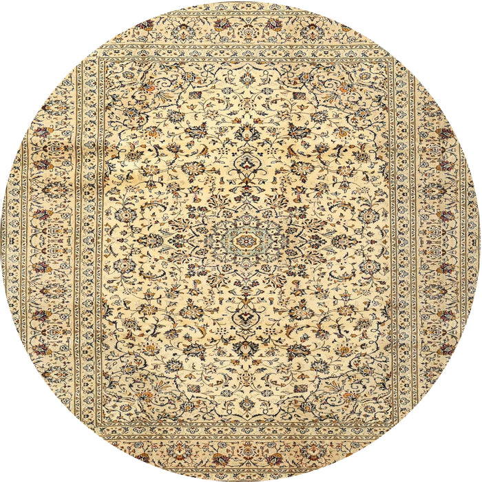 Square Machine Washable Traditional Brown Gold Rug, wshtr4496