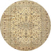 Square Machine Washable Traditional Brown Gold Rug, wshtr4496