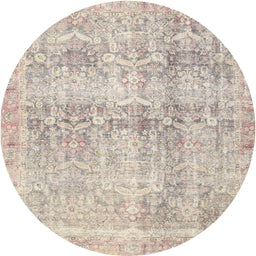 Round Traditional Desert Sand Beige Persian Rug, tr4499
