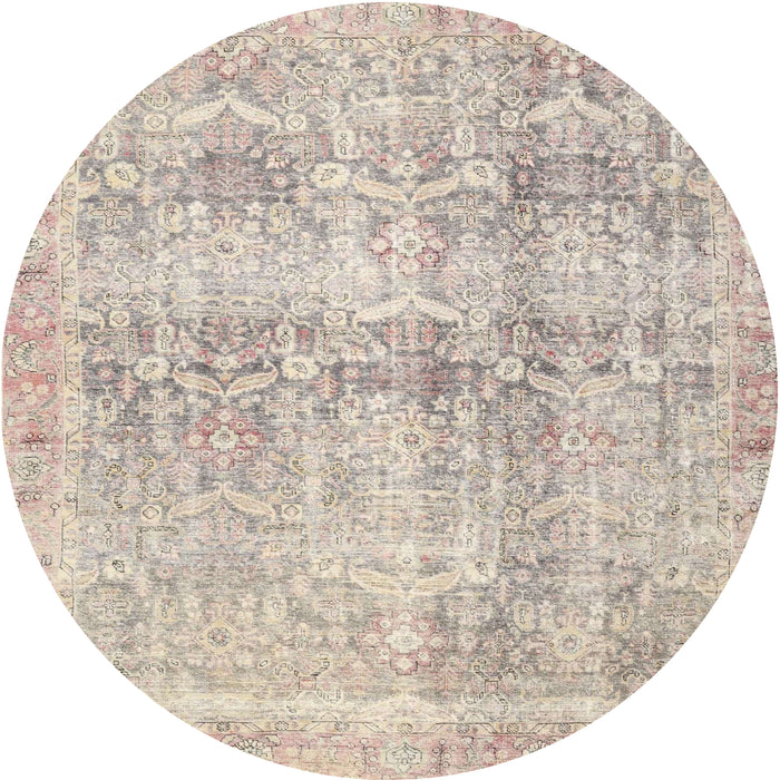Round Traditional Desert Sand Beige Persian Rug, tr4499
