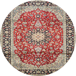 Square Machine Washable Traditional Tan Brown Rug, wshtr449