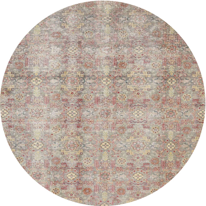 Round Traditional Tan Brown Persian Rug, tr4503