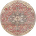 Square Machine Washable Traditional Copper Red Pink Rug, wshtr4504