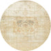 Round Traditional Golden Blonde Gold Persian Rug, tr4505