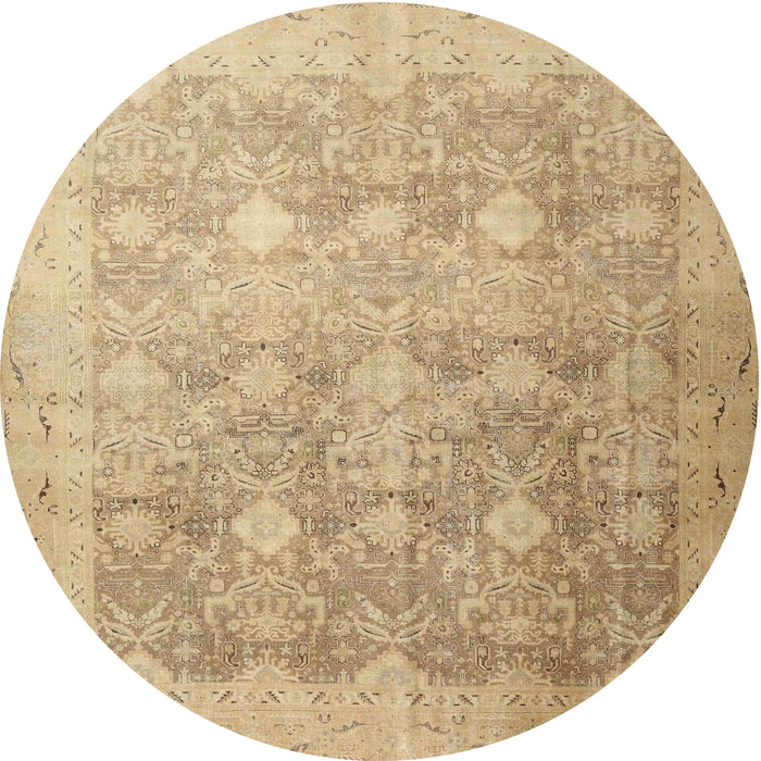 Round Traditional Bronze Brown Persian Rug, tr4507