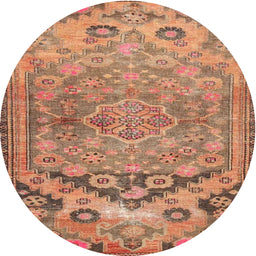Square Machine Washable Traditional Mango Orange Rug, wshtr4509