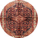 Round Traditional Red Persian Rug, tr450