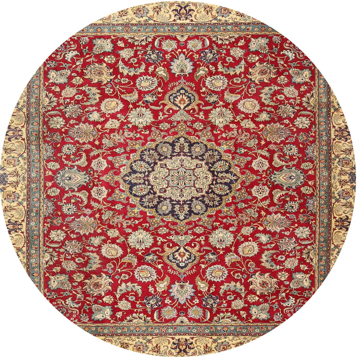 Round Traditional Red Medallion Rug, tr4513