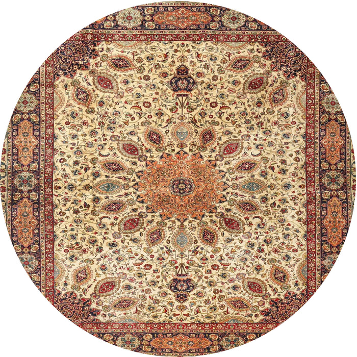 Square Machine Washable Traditional Brown Red Rug, wshtr4514