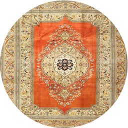 Square Machine Washable Traditional Red Rug, wshtr4515
