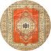Round Traditional Red Persian Rug, tr4515