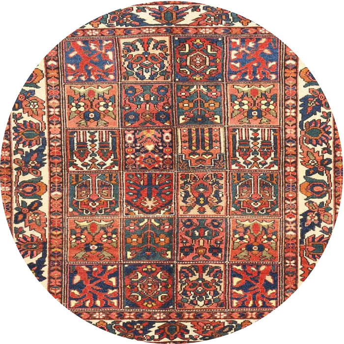 Round Traditional Light Copper Gold Persian Rug, tr4516