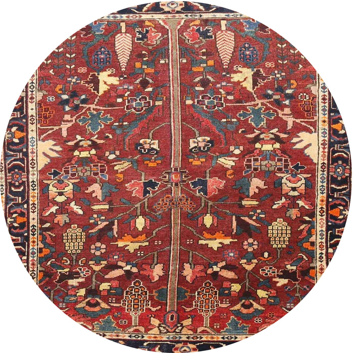 Square Machine Washable Traditional Orange Salmon Pink Rug, wshtr4517