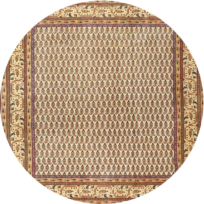 Square Machine Washable Traditional Sienna Brown Rug, wshtr4518