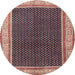 Round Traditional Red Persian Rug, tr451