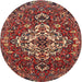 Round Traditional Saffron Red Persian Rug, tr4520