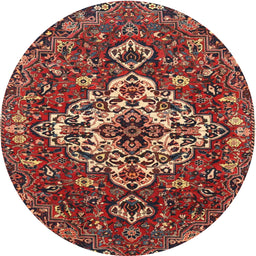 Square Machine Washable Traditional Saffron Red Rug, wshtr4520