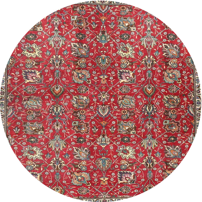 Round Traditional Red Persian Rug, tr4521