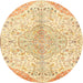 Round Traditional Yellow Persian Rug, tr4525