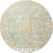 Round Traditional Sand Brown Oriental Rug, tr4531