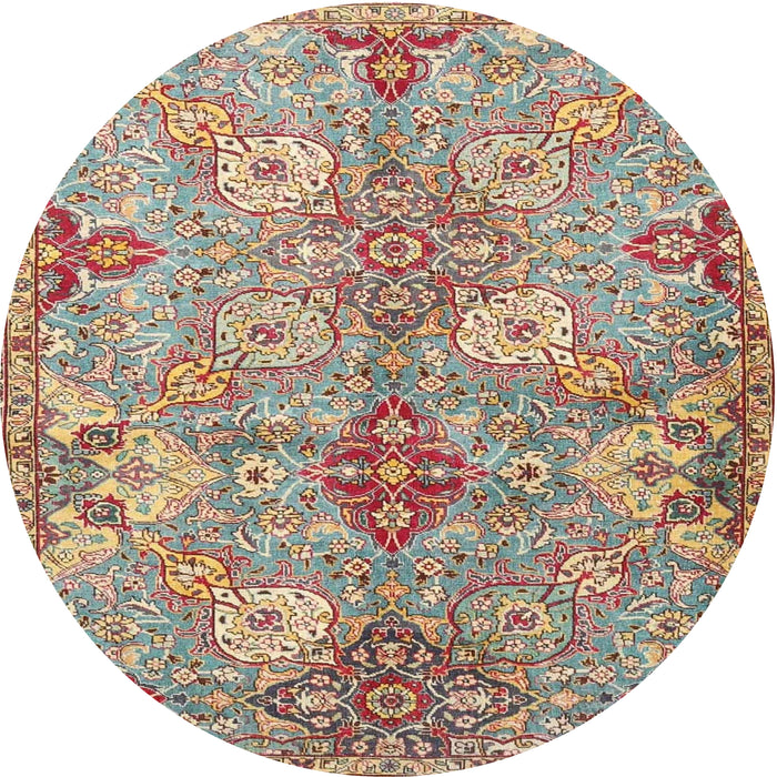 Round Traditional Sienna Brown Persian Rug, tr4539