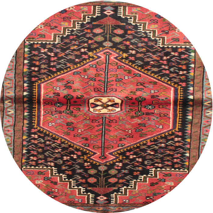 Round Traditional Fire Brick Red Persian Rug, tr453