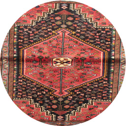 Square Machine Washable Traditional Fire Brick Red Rug, wshtr453