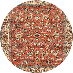 Square Machine Washable Traditional Sandy Brown Rug, wshtr4541