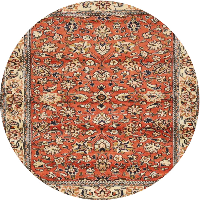 Square Machine Washable Traditional Sandy Brown Rug, wshtr4541
