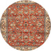 Square Machine Washable Traditional Sandy Brown Rug, wshtr4541