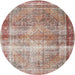 Round Traditional Rust Pink Persian Rug, tr4545