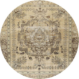 Square Machine Washable Traditional Brown Rug, wshtr4550