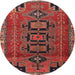 Round Traditional Rust Pink Persian Rug, tr4554