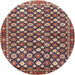 Round Traditional Light Copper Gold Persian Rug, tr4558