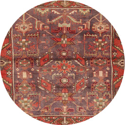 Square Machine Washable Traditional Rust Pink Rug, wshtr4560