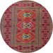 Round Traditional Dark Almond Brown Persian Rug, tr4561