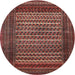 Round Traditional Rust Pink Persian Rug, tr4563