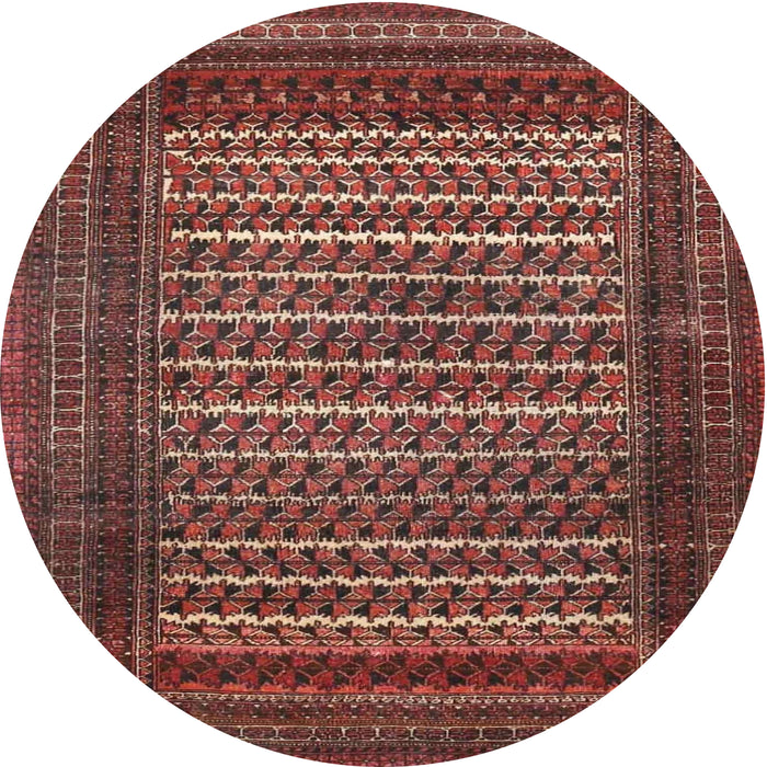 Square Machine Washable Traditional Rust Pink Rug, wshtr4563