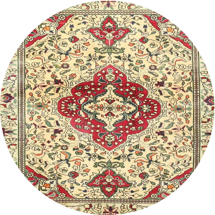 Round Traditional Harvest Gold Persian Rug, tr4567