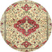 Round Traditional Harvest Gold Persian Rug, tr4567